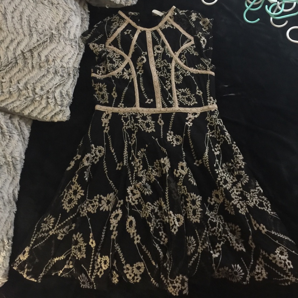 Free People black floral dress